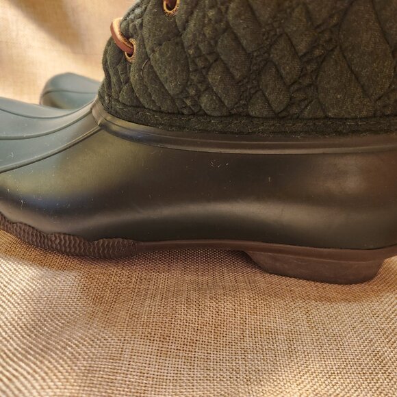 Sperry Saltwater Quilted Duck Boots Green Women's Size 7.5 Original Price $130 - Picture 6 of 16
